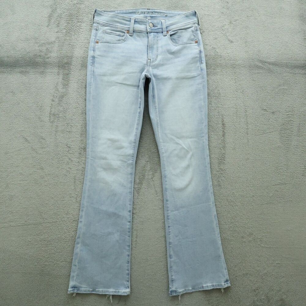 American Eagle Jeans Women's Size 6R Mid-Rise Kick Boot 32" Inseam Distressed